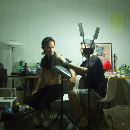 John Gyi at work in the studio